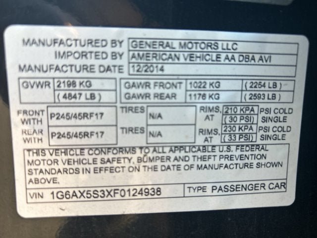2015 Cadillac CTS 3.6L Luxury