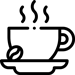 coffee mug with a coffee bean icon