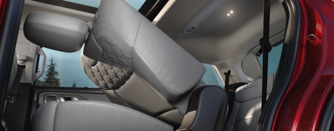 Grey folding rear seats in a 2025 Ford Explorer