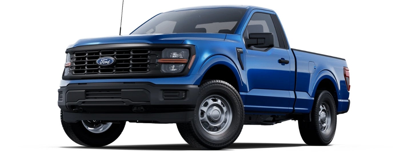 Blue 2025 Ford F-150 XL angled left