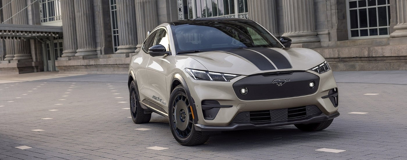 White 2025 Ford Mustang Mach-E Rally going to see a used Ford for sale in Grand Rapids